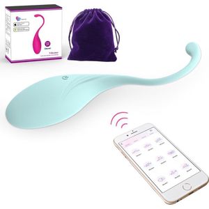 Vibrerend EI-Bluetooth bediening via mobiel, Ei vibrator waterdicht, oplaadbaar via USB ,12 programma's