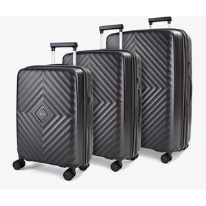 Koffer set 3-delig - Rock® - Trolley met TSA slot - Dubbel Rits - PP silicone reiskoffer - 360 draai wielen