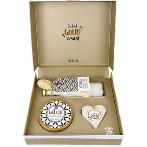 100 procent Leuk | 100% Leuk | Jij bent goud waard cadeaupakket | Beauty