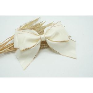 Grosgrain large haarstrik - Kleur Antiek wit - Haarstrik  - Glitter haarstrik – Babyshower - Bows and Flowers