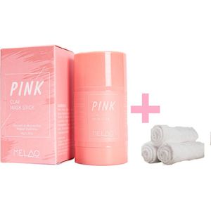 Pink Stick- Clay Mask - Pink Mask - Inclusief Gezichtsdoekje - Masker Stick - Gezichtsmasker  - Huidverzorging - Acne verwijderen - Black Head - Natuurlijk product - Verzorgend - Hydraterend