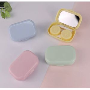 Without Lemons - Mini Lensdoosje met spiegel Geel | 4 delig | Handig voor onderweg | Handig voor in je handtas | Reizen | Musthave | Make-up tas | contactlenzen doosje |lenzenbakje