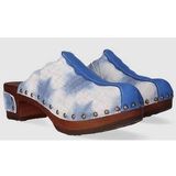 Jan Jansen  Clogs Dames Wannabe Wood  Blauw  Nubuck