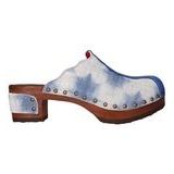 Jan Jansen  Clogs Dames Wannabe Wood  Blauw  Nubuck