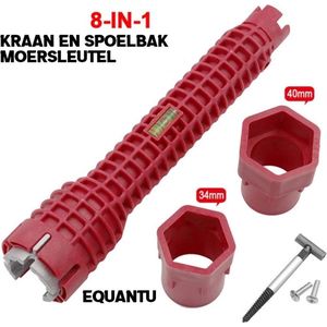 wc bril en kraan moersleutel- multi 8 in 1 tool - kraan gereedschap - kraan sleutel - Equantu®