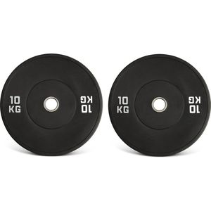 Gym Masters | 10 KG (set van 2 stuks) - Premium Olympische Halterschijven / Halterschijf / Bumper Plate - 50 mm - Crossfit / Krachttraining - 10KG / 50mm