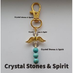 Geboortesteen December ""Turkoois"" sleutelhanger goudkleurig