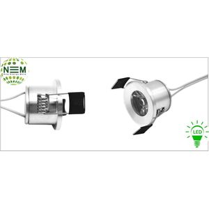 SET  6 LED spots mini (27 mm) Plug and play  -overkapping , serre, aluminium balken, aanbouw
