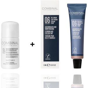 Combinal Wenkbrauw en Wimperverf - Licht Bruin + Combinal Waterstofperoxide 5% - Wimpers - Wenkbrauwen - Combideal