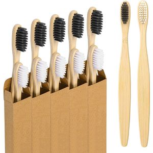 Bamboe Tandenborstels | 10 Stuks | Zachte haren | Volwassenen | Kinderen | Biologisch afbreekbaar