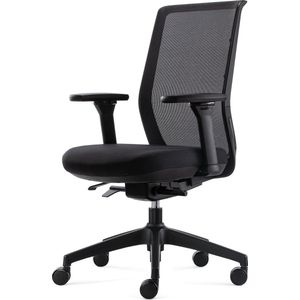 OrangeLabel ergonomische bureaustoel Series 23 Sync 4 voldoet aan de NEN 1335 norm. Kleur zwart incl. 4D armleggers
