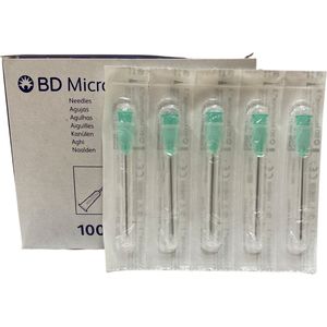 BD Microlance - Gelaat Steriele Naalden - 21g - 0.8 x 40 mm - Groen - Gerstkorrel - Milia - Comedonen - 100 Stuks