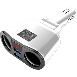 Auto Sigarettenaansteker Splitter - Auto accessories - USB Ingang Auto - 2 Sigaretten Aansluitingen - Autolader - Auto Accessories - WIT