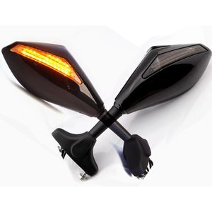 Universele Motorspiegels met geïntegreerde LED knipperlichten - universele fitting