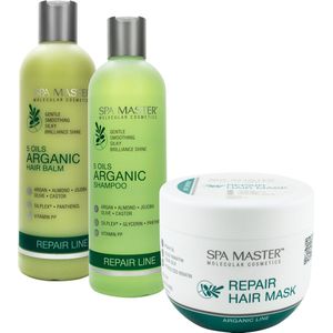 Spa Master Arganolie Voordeelverpakking - Shampoo + Haarbalsem + Haarmasker - 330ml + 330ml + 500ml