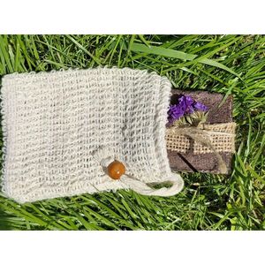 Zeep zakje-scrub-douche-wasbaar - biologisch afbreekbaar - naturel - zak-zeepzakje-Infinity zeep zakje (zeep niet inbegrepen)