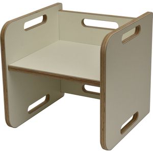 Kubusstoel - Kinderstoel 1-7 jaar - Van Aaken Design - Gemaakt in Nederland - 15mm Berken Multiplex wit