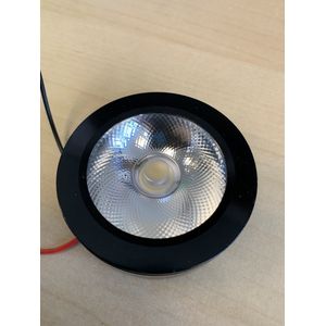 Puck Downlight,Round with Lens,Φ60x16mm,1pcs High Power LED,220V,3W, Black,  4.000K White,280lm
