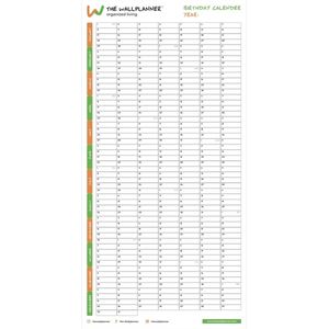 Verjaardagskalender Birthday Calendar Wand Deur Formaat - 140cm hoog x 70cm breed (UNIEK)