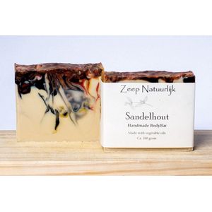 Sandelhout-Zeepblok-stuk zeep-Handgemaakte zeep-Vegan-Palmolie- vrij van plastic-milieu bewust