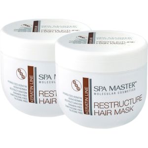Spa Master Keratine Haarmasker Voordeelset - Keratine Haarmasker Voor Beschadigd Haar - 2 x 500ML