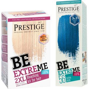 Prestige BeExtreme Semi-Permanente Blauwe Haarkleuring - Bleach kit & Ultra Blue Voordeelset