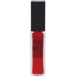 Maybelline Color Sensational Vivid matte vloeibare crèmige lippenstift, nr. 35 Rebel Red, met lichte matte afwerking, in krachtig rood, 8 ml