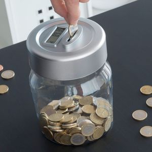 Zelftellende spaarpot euro muntgeld digitaal tellen euromunten munten teller