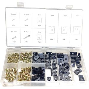 Plaatmoer schroef parker plaatschroeven met clip assortiment 170 delig U-Clips