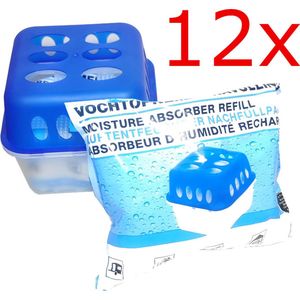 12X Vochtvreter vochtopnemer met 24 x 400gr zakjes voordeelverpakking