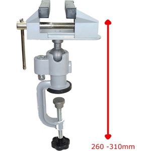 Tafel bankschroef klein verstelbaar 360° draaibaar klem werkbank schroef 75mm stalen kaken