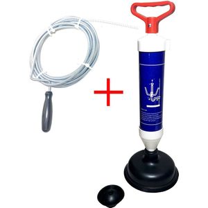 5MM 5 meter Rioolveer Ontstoppingsveer toilet badkuip douche gootsteen + Ontstopper zuignap pomp drukpomp plopper