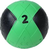 Lifemaxx LMX Medicijn Bal - Medicine Ball - 2 kg - Zwart/Groen