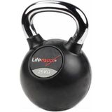 LMX Rubberen Kettlebell - met Chroom handvat - 16 kilo - Zwart - One Size