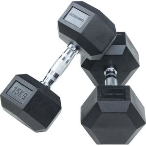 Lifemaxx Crossmaxx Hexagon Dumbbell - 1 x 15 kg