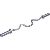 Lifemaxx Olympic Curled V-Bar - Geborsteld Staal - 120 cm