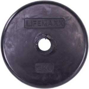 Lifemaxx Rubber Coated Disc - 30 mm - Zwart - 1,25 kg