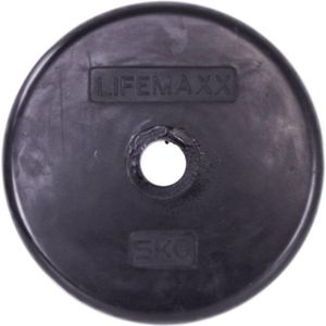 Lifemaxx Rubber Coated Disc - 30 mm - Zwart - 3 kg