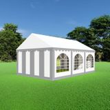 Partytent 6x4 PVC - Premium | Grijs / wit