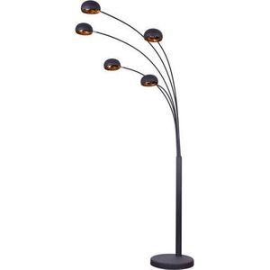 Cannes Industrieel Design Vloerlamp E14 Fitting - 5-Lichts - 208x25 cm - Goud / Zwart