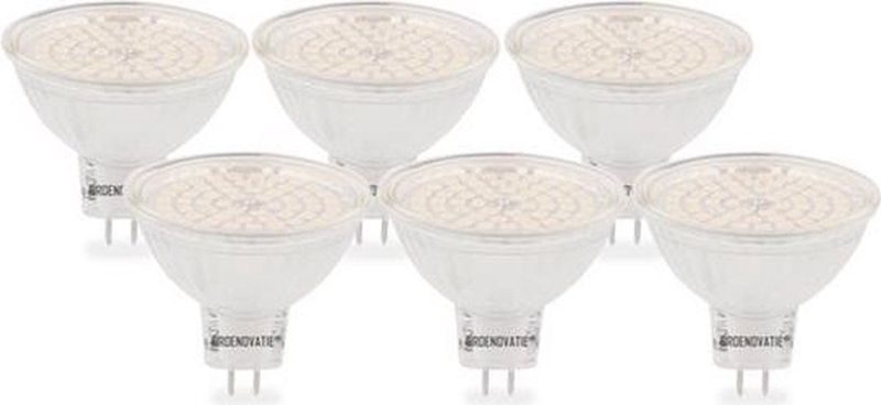 Groenovatie LED Spot GU5.3 / MR16 Fitting - 3W - 45x50 Mm - Dimbaar - 6-Pack - Warm Wit