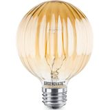 Groenovatie LED Filament Geribbeld Globelamp - E27 Fitting - Goud - 4W - Extra Warm Wit - Dimbaar