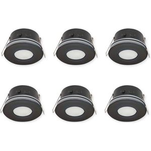 Groenovatie Inbouwspot - Rond - Waterdicht IP54 - MR16 Fitting - ⌀ 82 mm - Mat Zwart - 6-Pack