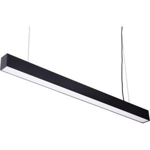 LED Linear Hangarmatuur Kantoorverlichting, 30W, 120cm, Mat Zwart, Warm Wit