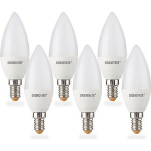 Groenovatie LED Kaarslamp E14 Fitting - 4W - Warm Wit - 118x38 mm - 6-Pack