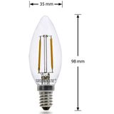 LED Filament Kaarslamp - E14 Fitting - Dimbaar - Warm Wit - 6-Pack