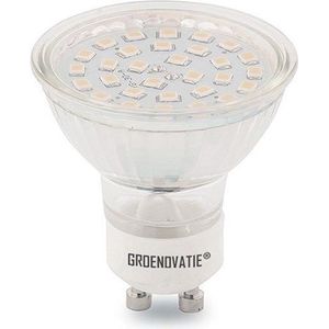 Groenovatie LED Spot GU10 Fitting - 3W - SMD - 52x50 mm - Dimbaar - Koel Wit
