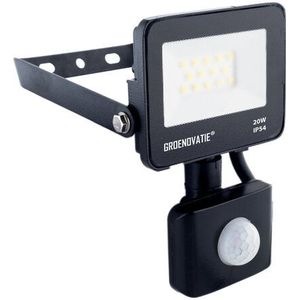 Groenovatie LED Breedstraler - 20W - Sensor - Waterdicht IP54 - Compact - Neutraal Wit