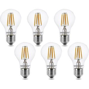 E27 LED Filament Lamp 4W Warm Wit Dimbaar 6-Pack