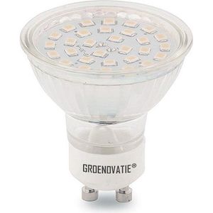 Groenovatie LED Spot GU10 Fitting - 3W - SMD - 52x50 mm - Dimbaar - Warm Wit
